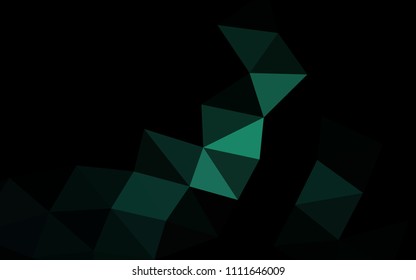 Light Green vector hexagon mosaic triangle mosaic. Geometric illustration in Origami style with gradient.  The template can be used as a background for cell phones.