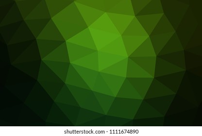 Light Green vector hexagon mosaic triangle mosaic. Triangular geometric sample with gradient.  A completely new design for your business.