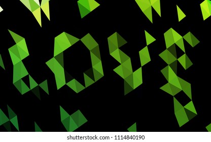 Light Green vector hexagon mosaic template. A completely new color illustration in a vague style. Triangular pattern for your business design.