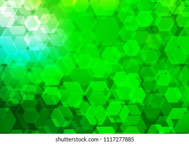 Light Green vector hexagon mosaic background. A sample with polygonal shapes. The polygonal design can be used for your web site.