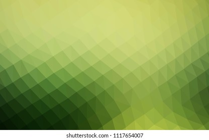 Light Green vector hexagon mosaic template. Colorful abstract illustration with gradient. Triangular pattern for your business design.