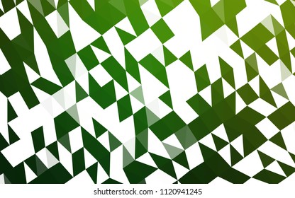 Light Green vector hexagon mosaic cover. Triangular geometric sample with gradient.  The completely new template can be used for your brand book.
