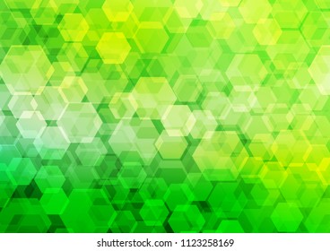 Light Green vector hexagon mosaic pattern. A completely new color illustration in a vague style. The textured pattern can be used for background.