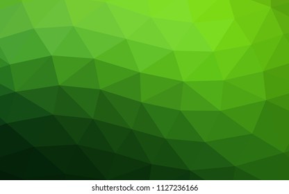Light Green vector hexagon mosaic triangle mosaic. A sample with polygonal shapes. The best triangular design for your business.
