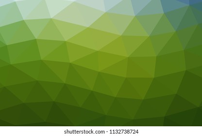 Light Green vector hexagon mosaic triangle mosaic. Shining illustration, which consist of triangles. Triangular pattern for your business design.