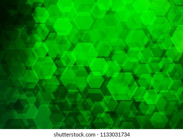 Light Green vector hexagon mosaic pattern. A vague abstract illustration with gradient. Brand new design for your business.