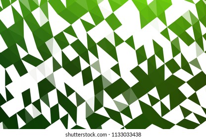 Light Green vector hexagon mosaic template. Colorful abstract illustration with gradient. Triangular pattern for your business design.