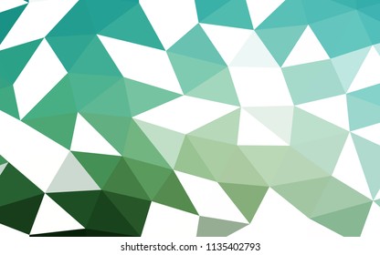 Light Green vector hexagon mosaic triangle mosaic. Brand new colored illustration in blurry style with gradient. A completely new template for your business design.