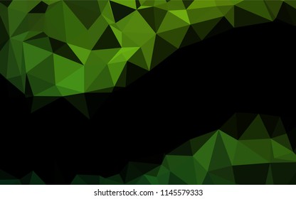 Light Green vector hexagon mosaic template. Triangular geometric sample with gradient.  A completely new design for your business.