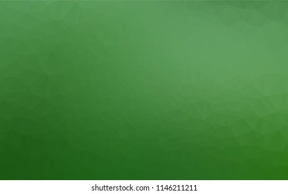 Light Green vector hexagon mosaic template. Triangular geometric sample with gradient.  The best triangular design for your business.