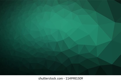 Light Green vector hexagon mosaic template. Triangular geometric sample with gradient.  A completely new template for your business design.