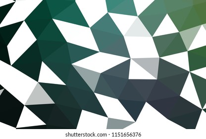 Light Green vector hexagon mosaic triangle mosaic. Glitter abstract illustration with an elegant design. The best triangular design for your business.