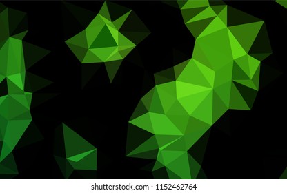 Light Green vector hexagon mosaic texture. Shining illustration, which consist of triangles. The completely new template can be used for your brand book.