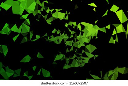 Light Green vector hexagon mosaic template. Geometric illustration in Origami style with gradient.  The polygonal design can be used for your web site.