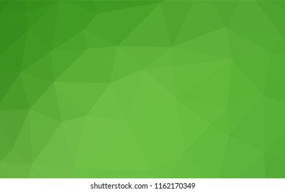 Light Green vector hexagon mosaic texture. Triangular geometric sample with gradient.  Brand new style for your business design.