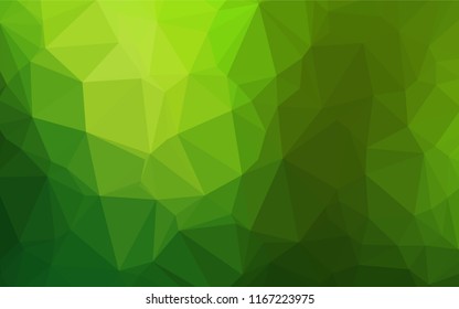 Light Green vector hexagon mosaic texture. Geometric illustration in Origami style with gradient.  Brand new design for your business.