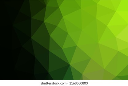 Light Green vector hexagon mosaic template. Colorful abstract illustration with gradient. Triangular pattern for your business design.