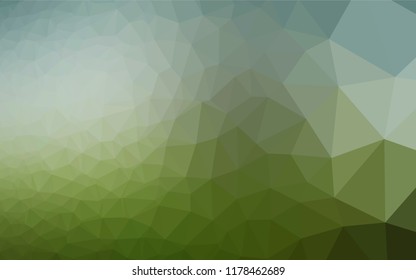 Light Green vector hexagon mosaic texture. An elegant bright illustration with gradient. The best triangular design for your business.