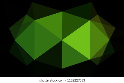 Light Green vector hexagon mosaic texture. Shining illustration, which consist of triangles. Brand new style for your business design.