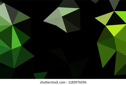 Light Green vector hexagon mosaic texture. Modern geometrical abstract illustration with gradient. Triangular pattern for your business design.