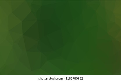 Light Green vector hexagon mosaic template. Geometric illustration in Origami style with gradient.  Triangular pattern for your business design.