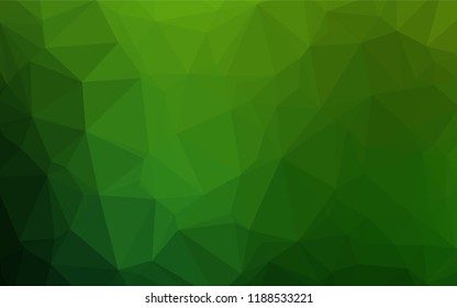 Light Green vector hexagon mosaic template. Geometric illustration in Origami style with gradient.  The textured pattern can be used for background.