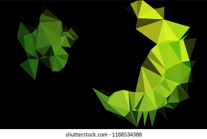 Light Green vector hexagon mosaic template. A sample with polygonal shapes. The polygonal design can be used for your web site.