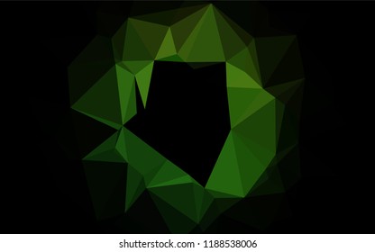 Light Green vector hexagon mosaic cover. Shining illustration, which consist of triangles. The textured pattern can be used for background.