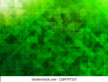Light Green vector hexagon mosaic triangle mosaic. Shining colored illustration in a Brand new style. The completely new template can be used for your brand book.