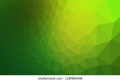 Light Green vector hexagon mosaic cover. Shining illustration, which consist of triangles. The best triangular design for your business.