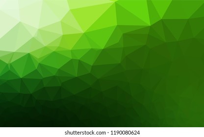 Light Green vector hexagon mosaic template. Shining illustration, which consist of triangles. A new texture for your design.