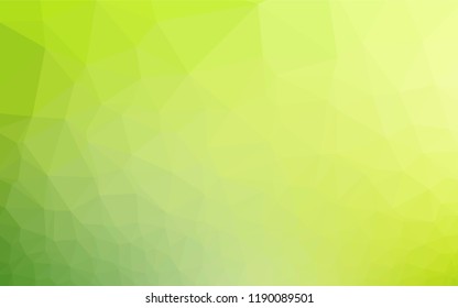 Light Green vector hexagon mosaic cover. Triangular geometric sample with gradient.  Brand new design for your business.