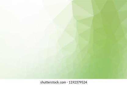Light Green vector hexagon mosaic cover. Triangular geometric sample with gradient.  The template can be used as a background for cell phones.