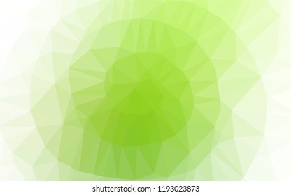 Light Green vector hexagon mosaic template. An elegant bright illustration with gradient. The best triangular design for your business.