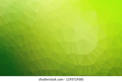 Light Green vector hexagon mosaic template. Colorful abstract illustration with gradient. Triangular pattern for your business design.