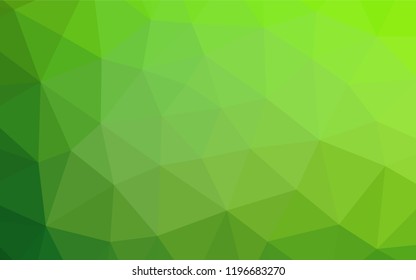 Light Green vector hexagon mosaic template. Creative illustration in halftone style with gradient. Triangular pattern for your business design.