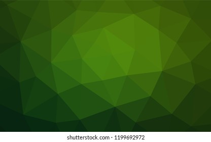 Light Green vector hexagon mosaic template. Shining illustration, which consist of triangles. The best triangular design for your business.