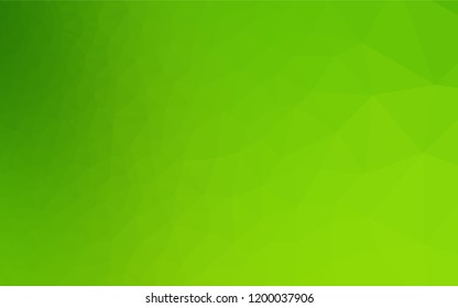 Light Green vector hexagon mosaic cover. Brand new colored illustration in blurry style with gradient. Triangular pattern for your business design.