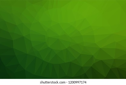 Light Green vector hexagon mosaic texture. Brand new colored illustration in blurry style with gradient. The best triangular design for your business.