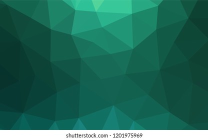 Light Green vector hexagon mosaic template. A sample with polygonal shapes. Triangular pattern for your business design.