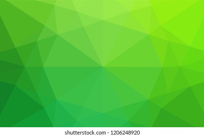 Light Green vector hexagon mosaic texture. Geometric illustration in Origami style with gradient.  A completely new template for your business design.