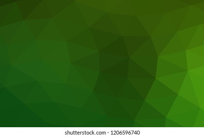 Light Green vector hexagon mosaic triangle mosaic. Creative geometric illustration in Origami style with gradient. Triangular pattern for your business design.