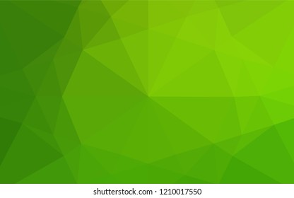 Light Green vector hexagon mosaic cover. Geometric illustration in Origami style with gradient.  The best triangular design for your business.