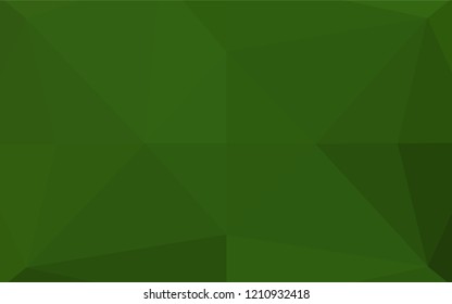 Light Green vector hexagon mosaic template. Geometric illustration in Origami style with gradient.  Brand new style for your business design.