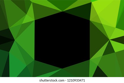Light Green vector hexagon mosaic template. Colorful illustration in abstract style with gradient. The polygonal design can be used for your web site.