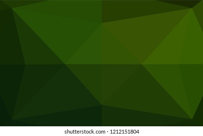 Light Green vector hexagon mosaic template. Geometric illustration in Origami style with gradient.  The textured pattern can be used for background.