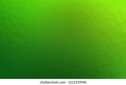 Light Green vector hexagon mosaic template. Geometric illustration in Origami style with gradient.  Triangular pattern for your business design.