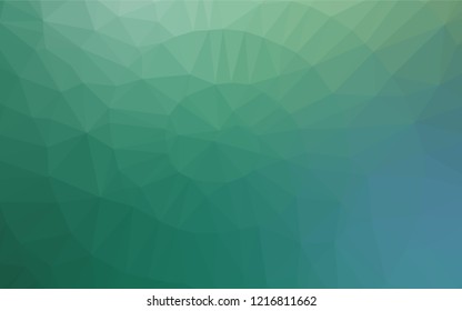 Light Green vector hexagon mosaic texture. Shining colored illustration in a Brand new style. The best triangular design for your business.