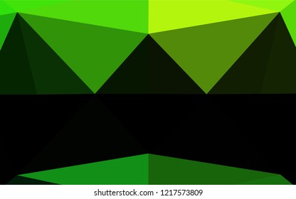 Light Green vector hexagon mosaic template. Creative illustration in halftone style with gradient. The best triangular design for your business.