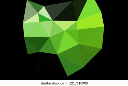 Light Green vector hexagon mosaic cover. Triangular geometric sample with gradient.  A completely new design for your business.